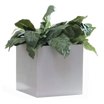 Modern Window Box Planter with L Brackets. Madeira Window Box Planter Brushed Alminum Planter Best Metal Planter Indoor Outdoor Pot Tall Large, Contemporary Heavy-Duty