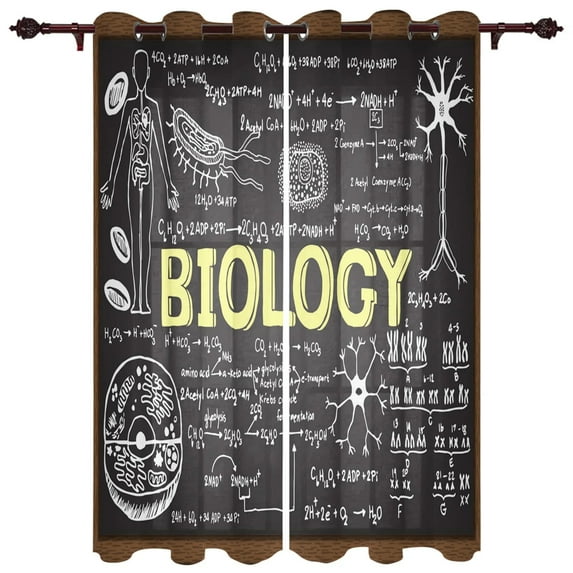 Modern Window Curtains for Living Room Biology Cell Structure Pattern Curtains for Child Bedroom Kitchen Decor Blinds Drapes