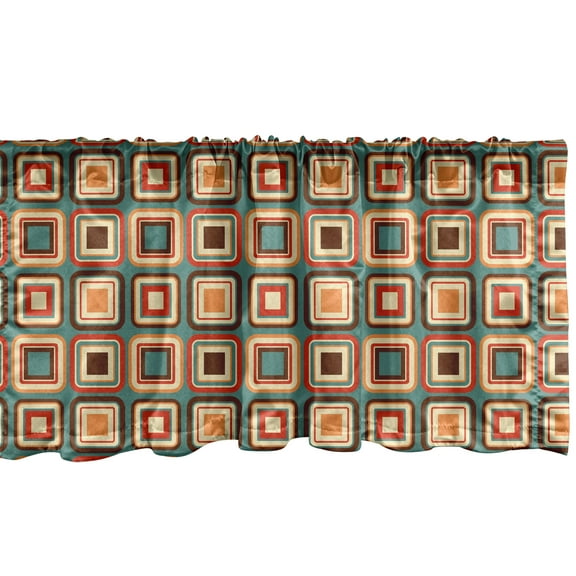 Ambesonne Modern Window Valance, Geometric Rounded, 42" x 18", Multicolor