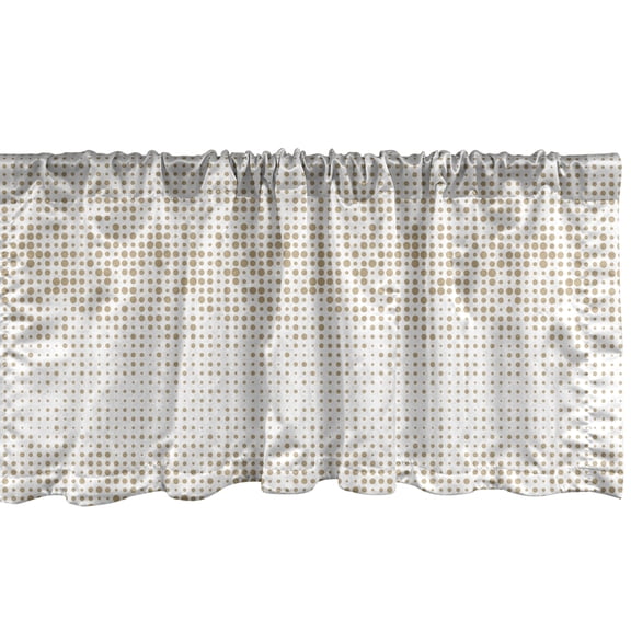 Ambesonne Modern Valance Pack of 2, Halftone Inspired Pattern, 54"X18", Dark Sand Brown White
