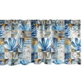 thumbnail image 1 of Modern Window Valance, Watercolor Palm Leaves Tropical Oceanic Vibes Shell Form Geometric Artwork, Curtain Valance for Kitchen Bedroom with Rod Pocket, 54" X 18", Azure Blue and Amber, by Ambesonne, 1 of 2