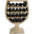 Modern Wine Glass Shaped Wall Mounted 18 Bottles Freestanding Wooden