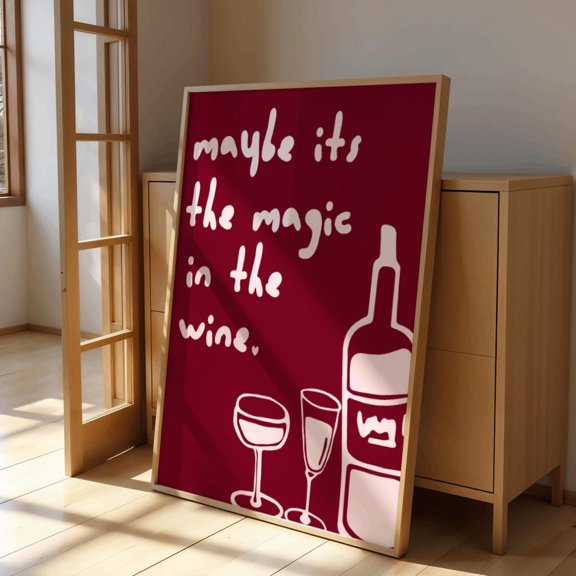 Modern Wine Song Lyric Inspired Wall Graphic Game Room Music Studio Decor Wall Decor Classic Style Unframed Paper Print