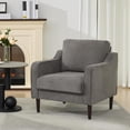 thumbnail image 1 of Modern Wingback Living Room Chair, Upholstered Fabric Accent Armchair, Single Sofa Chair with Lounge Seat and Wood Legs for Office/Bedroom/Reading Spaces, Beige, 1 of 7