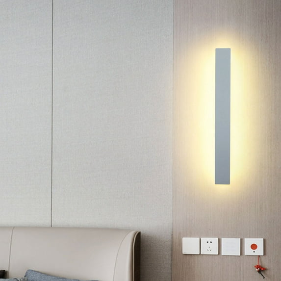 Modern Wired LED Wall Sconce Light | Warm White Indoor Lighting for Living Room Bedroom Bathroom | Black or White Metal Finish | 15W Energy Efficient