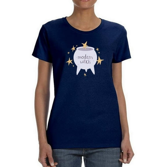 Modern Witch Pot Shaped T-Shirt Women -Image by Shutterstock, Female Large