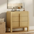thumbnail image 1 of Modern Wood 3-Drawer Dresser with Curved Profile Design, Mid Century Dresser Organizer Storage for Bedroom,Living room, Entryway, 1 of 9