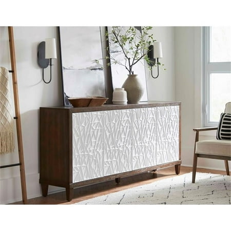 Modern Wood 80" Console with with doors TV Stand Fully Assembled Brown