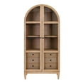 thumbnail image 1 of Martin Furniture 78"H Arched Display Cabinet Bookcase in Light Brown, 1 of 12
