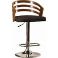 thumbnail image 1 of Modern Wood Back Adjustable Swivel Bar Stool with Cushion, 1 of 5
