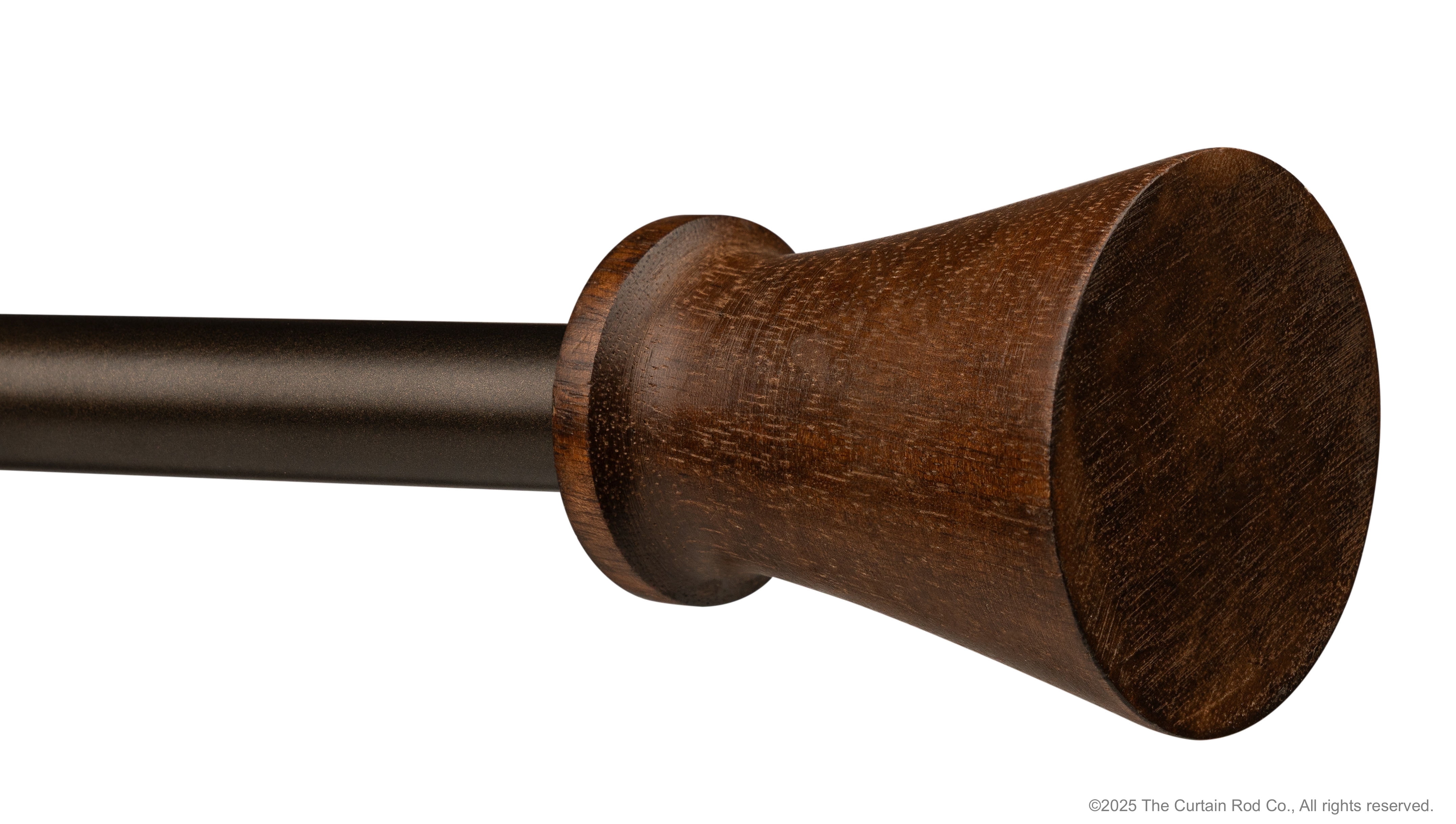 Modern Wood Bronze Fluted Style 84-144 Curtain Rod Set