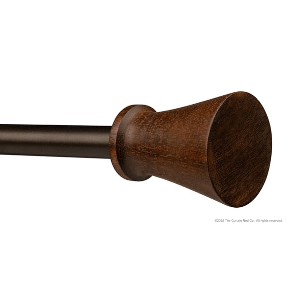 Modern Wood Bronze Fluted Style 84-144 Curtain Rod Set