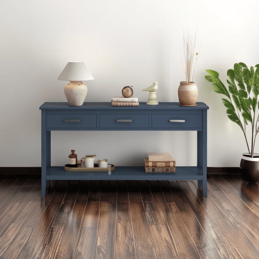 Modern Wood Console Table 59-Inch Extra Long Entryway Table Sofa Table ...