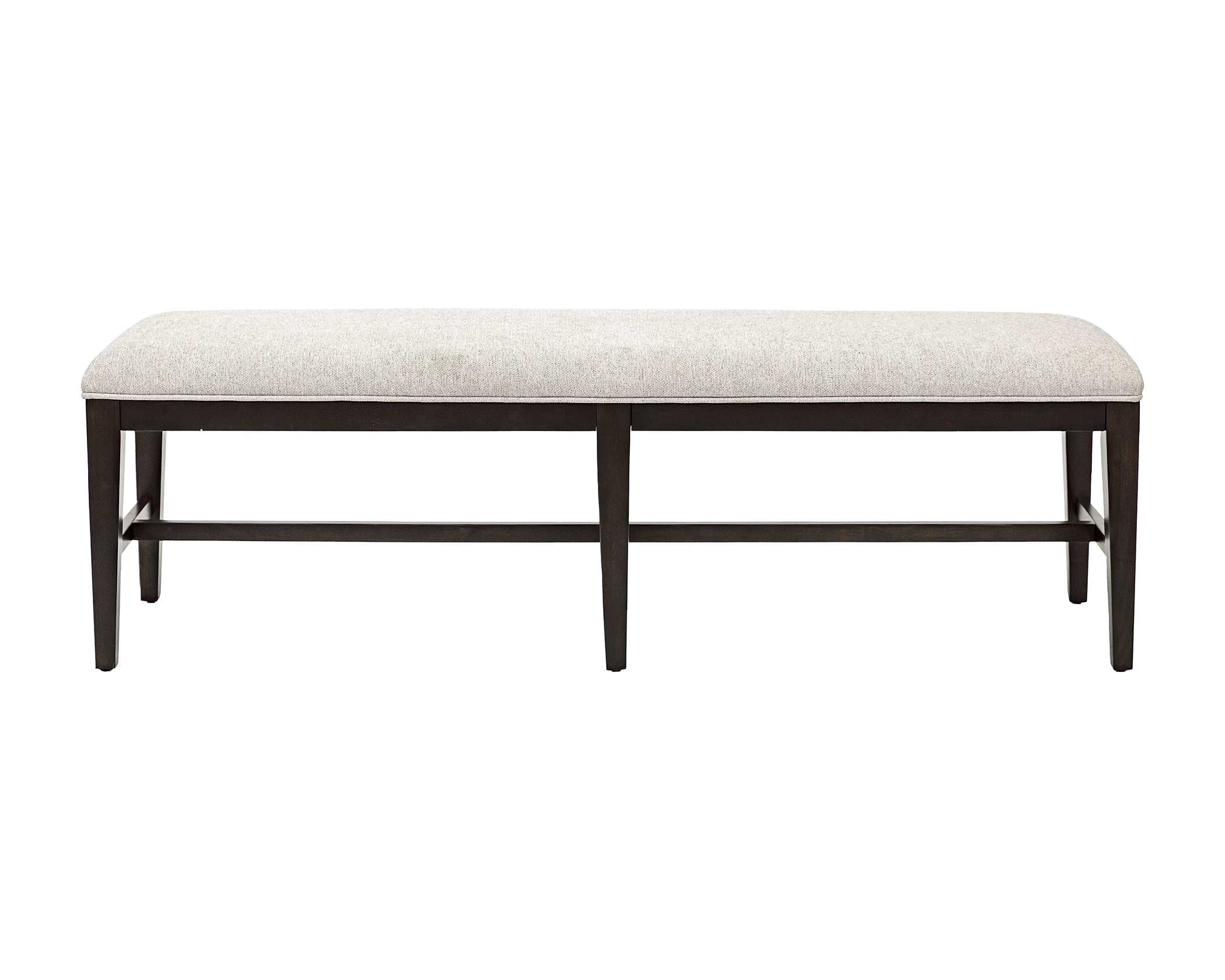 Beige Chenille Upholstered Wood Dining Bench, 60 Inch