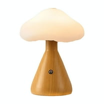 Modern Wood Grain Mushroom LED Nightlight, 3 Color Adjustable Table Lamp, Touch Control Bedside Night Light Cute Decor For Living Room, Desk And Bedside