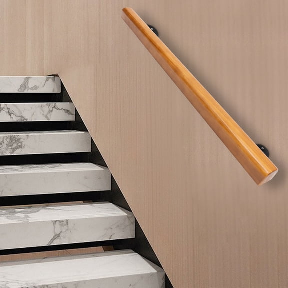 Modern Wood Handrail 3 FT Stair Railing Wall-mounted Hand Rail for Indoor New