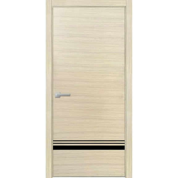 Modern Wood Interior Door with Hardware | Planum 0012 Natural Veneer | Single Panel Frame Trims | Bathroom Bedroom Sturdy Doors-18" x 80"