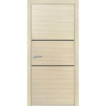 Modern Wood Interior Door with Hardware | Planum 0014 Natural Veneer | Single Panel Frame Trims | Bathroom Bedroom Sturdy Doors-18" x 80"