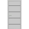 thumbnail image 1 of Modern Wood Interior Door with Hardware | Planum 0015 Matte Grey | Single Panel Frame Trims | Bathroom Bedroom Sturdy Doors-18" x 84", 1 of 6