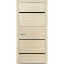Modern Wood Interior Door with Hardware | Planum 0015 Natural Veneer | Single Panel Frame Trims | Bathroom Bedroom Sturdy Doors-18" x 80"