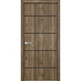 thumbnail image 1 of Modern Wood Interior Door with Hardware | Planum 0015 Walnut | Single Panel Frame Trims | Bathroom Bedroom Sturdy Doors-18" x 84", 1 of 6
