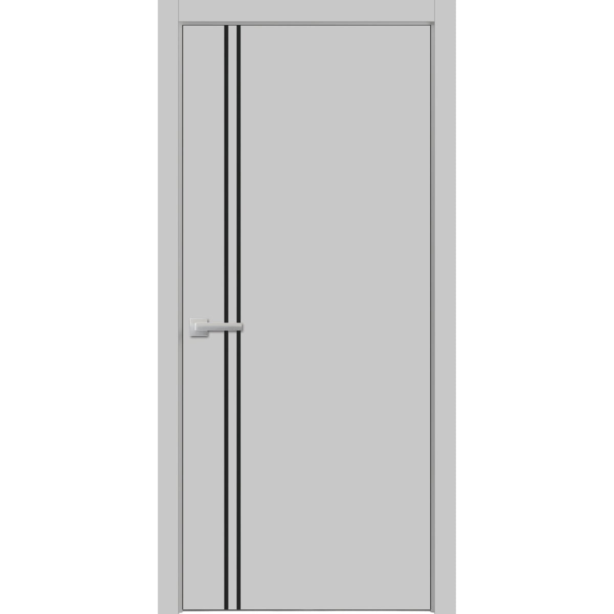 Modern Wood Interior Door with Hardware | Planum 0016 Matte Grey | Single Panel Frame Trims | Bathroom Bedroom Sturdy Doors-18" x 80"