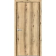 thumbnail image 1 of Modern Wood Interior Pre-Hung Door with Hardware | Planum 0010 Oak | Single Panel Frame Trims | Bathroom Bedroom Sturdy Doors-42" x 84", 1 of 7