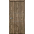 thumbnail image 1 of Modern Wood Interior Pre-Hung Door with Hardware | Planum 0014 Walnut | Single Panel Frame Trims | Bathroom Bedroom Sturdy Doors-36" x 84", 1 of 6