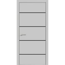 Modern Wood Interior Pre-Hung Door with Hardware | Planum 0015 Matte Grey | Single Panel Frame Trims | Bathroom Bedroom Sturdy Doors-18" x 84"