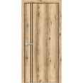 thumbnail image 1 of Modern Wood Interior Pre-Hung Door with Hardware | Planum 0016 Oak | Single Panel Frame Trims | Bathroom Bedroom Sturdy Doors-28" x 80", 1 of 6