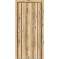 thumbnail image 1 of Modern Wood Interior Pre-Hung Door with Hardware | Planum 0017 Oak | Single Panel Frame Trims | Bathroom Bedroom Sturdy Doors-42" x 84", 1 of 7