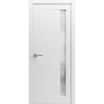 thumbnail image 1 of Modern Wood Interior Pre-Hung Door with Hardware | Planum 0660 White Silk | Single Panel Frame Trims | Bathroom Bedroom Sturdy Doors-36" x 80", 1 of 6