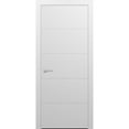 thumbnail image 1 of Modern Wood Interior Pre-Hung Door with Hardware | Planum 0770 White Silk | Single Panel Frame Trims | Bathroom Bedroom Sturdy Doors-36" x 84", 1 of 7