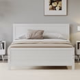 thumbnail image 1 of Modern Wood King Size Platform Bed Frame with Headboard, Mattress Foundation with Wood Slat Support, No Box Spring Needed, King Bed Frame for Bedroom, White, 1 of 8