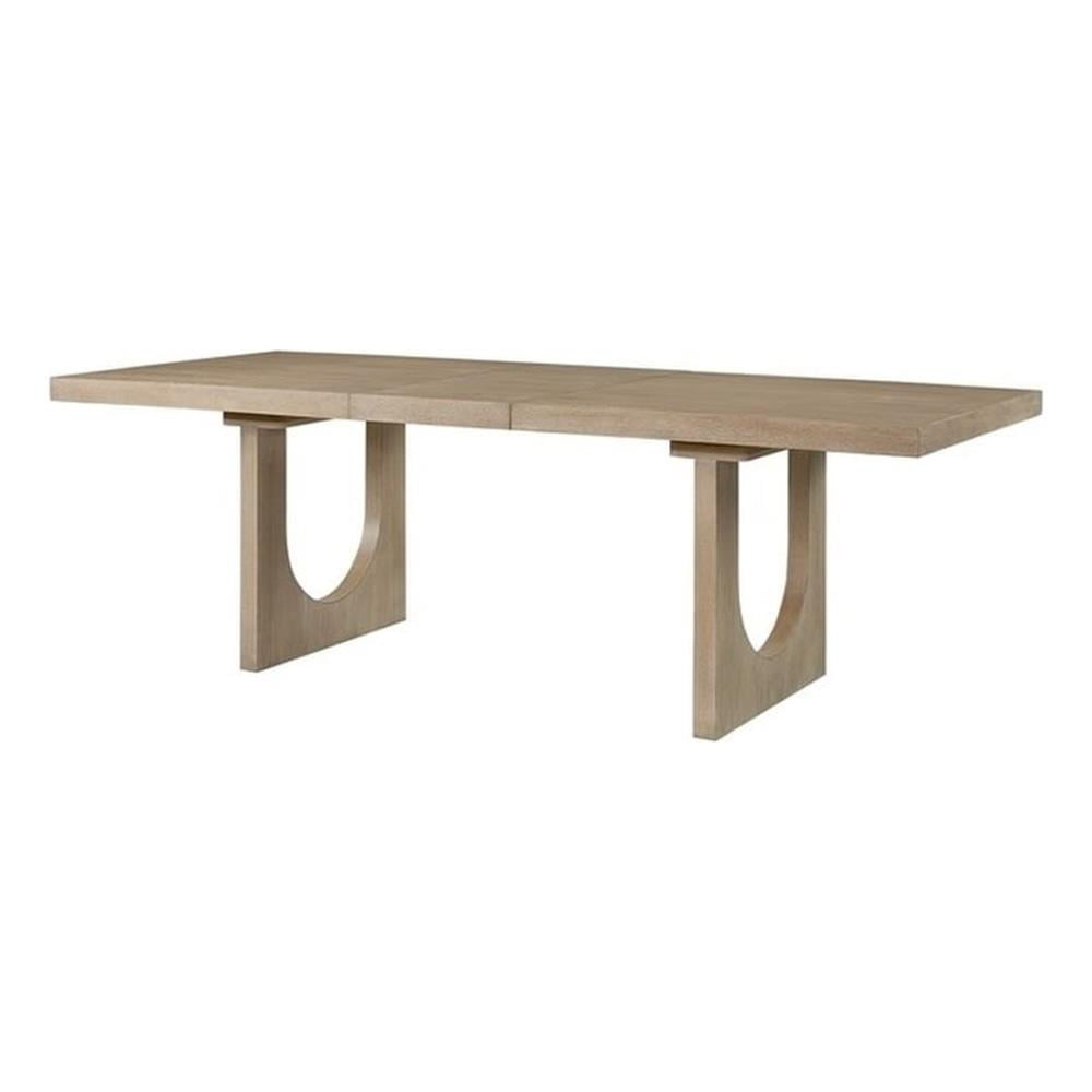Light Brown Oak Extendable Rectangular Dining Table