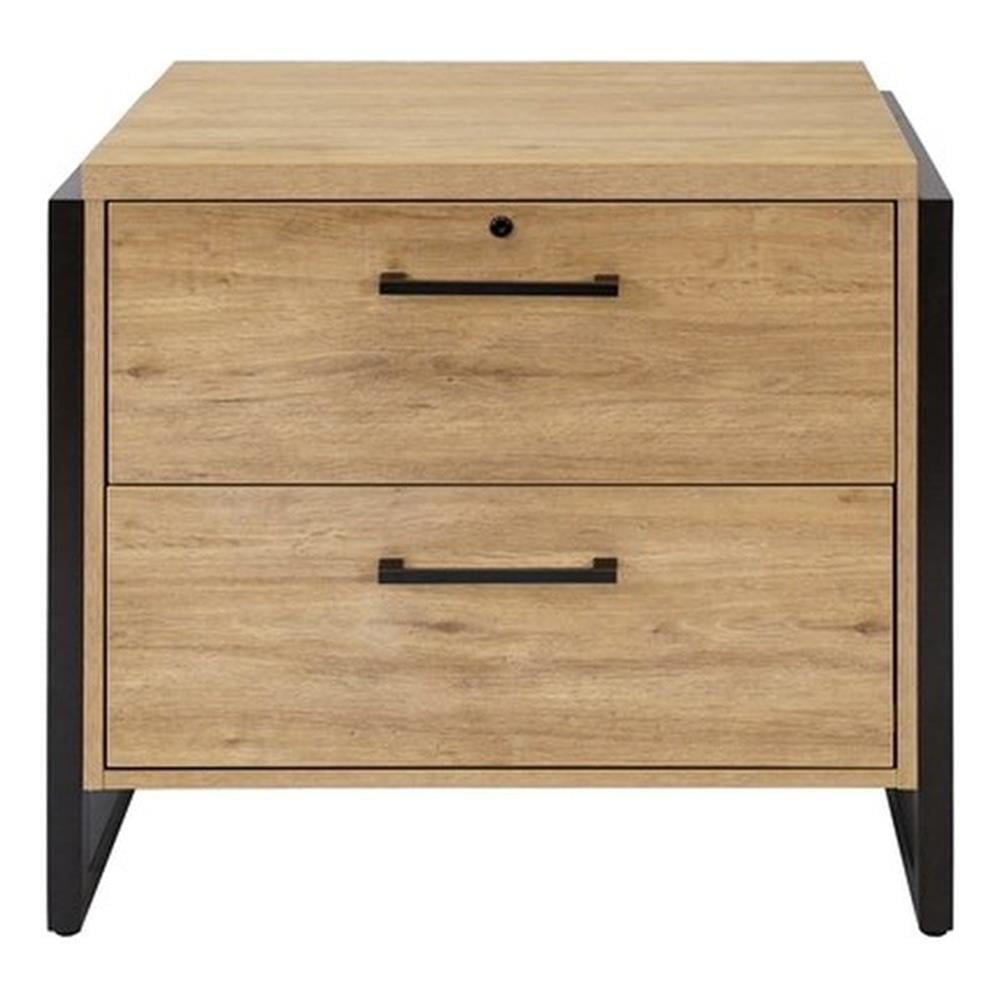 Mason Light Brown Wood Laminate 2-Drawer Lockable Lateral File
