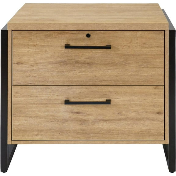 Modern Wood Laminate Lateral File Locking Fully Assembled Light Brown