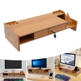 thumbnail image 1 of Wood Monitor Riser Rack w/ Drawer Computer/Laptop/PC Stand for Desk Organizer For Homes, Schools, Offices, 1 of 22