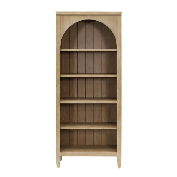 Modern Wood Open Bookcase Office Cabinet Fully Assembled Light Brown