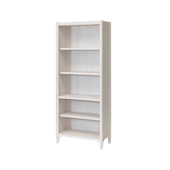 Contemporary Laminate Wood Open Bookcase Fully Assembled White