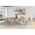 thumbnail image 1 of Modern Wood Rectangular Trestle Base Kitchen Dining Table and Six Chairs Brown, 1 of 16