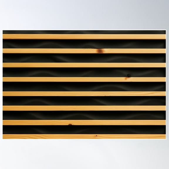 Modern Wood Slat Wave Panel – Acoustic Elegance Poster Wall Art, Modern Wall Decor For Living Room Bedroom, 12x18 UNFRAMED