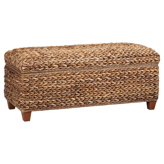 Coaster Laughton Hand-Woven Banana Leaf Storage Bench, Amber
