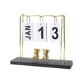 Modern Wooden Bear Page Flip Calendar Holder Natural Wood Desk Calendar