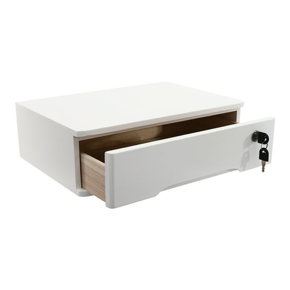 Modern Wooden Desktop Storage Box with Drawer and Lock, High-Quality Wood, Non-Slip Mats, Secure Storage, 1 Drawer, Convenient Lock