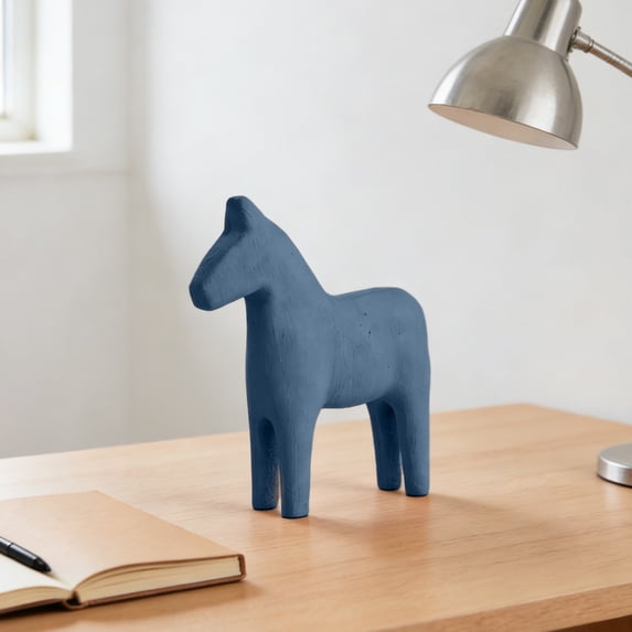 Modern Wooden Horse Figurine Minimalist Home Decor Sculpture for Living Room TV Stand Coffee Table Decoration Kids Room Toy Neutral Decor Gift Idea Natural Wood
