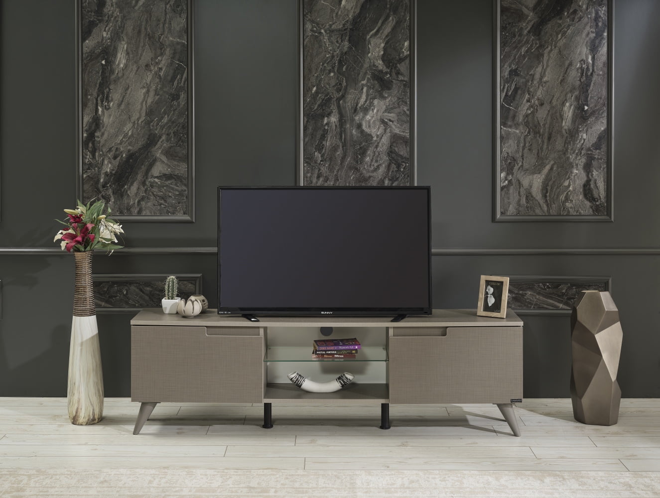 Modern TV Stand W/ Storage Shelf Media Console Table Entertainment Center main image 1