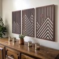 thumbnail image 1 of Modern Wooden Wall Sculptures - Set of 3 - Home Decor Accent - Large Wall Art for Living Room, Bedroom, Office - Easy Installation (Walnut, Large - Mountain and Sun, Unframed), 1 of 8