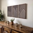 thumbnail image 1 of Modern Wooden Wall Sculptures - Set of 3 - MDF - Oak - Home Decor Accent - Wall Art for Living Room, Bedroom, Office - Easy Installation (Walnut, Mountain and Sun, Unframed), 1 of 1