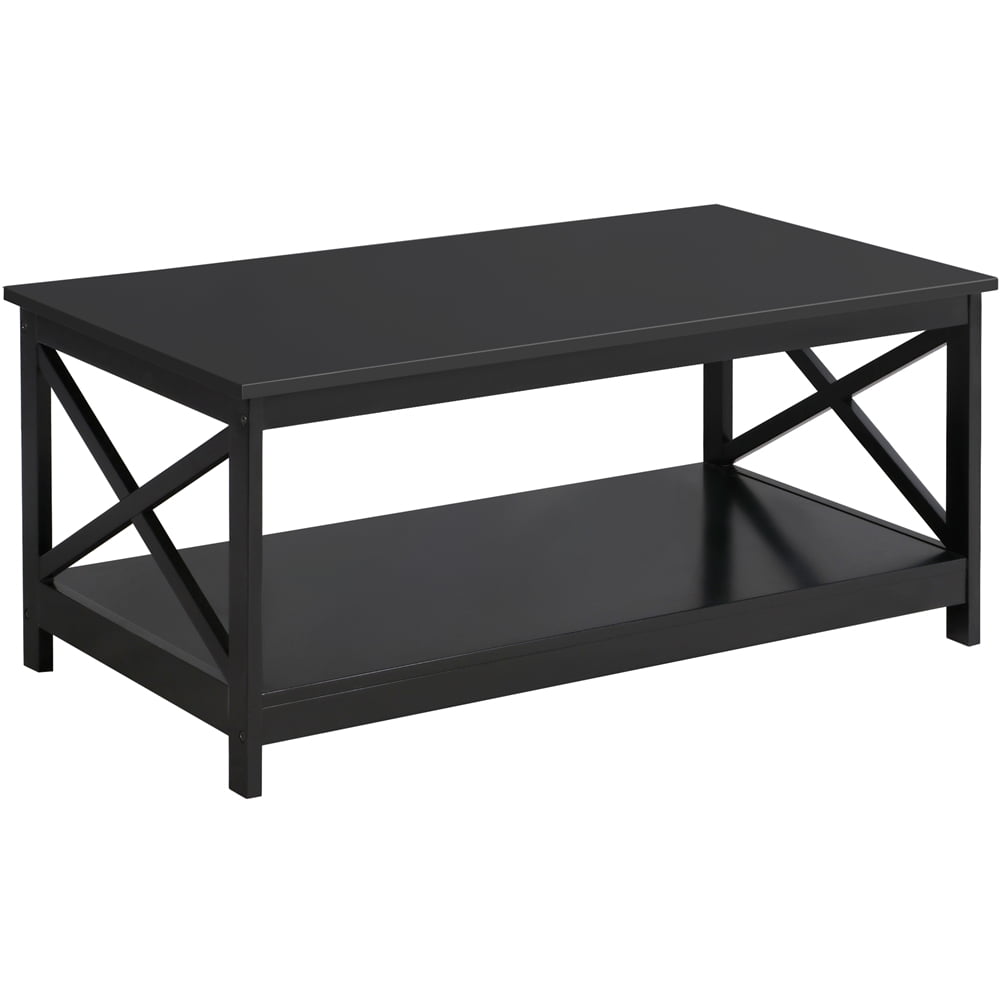 Renwick Modern Wooden XDesign Rectangle Coffee Table with Storage